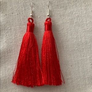 Red Tassel Earrings
